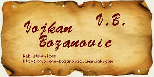 Vojkan Božanović vizit kartica